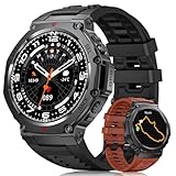 LIGE DM3 Smartwatch Herren,GPS-Laufuhr,Legierungsgehäuse,5ATM Wasserdicht Sportuhr mit 70+ Sport Mode,Fitnessuhr mit Schlaf/Gesundheitsüberwachung,Amoled Display,20 Tage Akkulaufzeit,für Android iOS