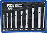 BGS 1218 | Rohrsteckschlüssel-Satz | 9-tlg. | SW 6 x 7 - 20 x 22 mm | metrisch | inkl. Tetron-Rolltasche