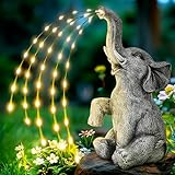 GIGALUMI Upgraded Elefantenstatue Gartendekoration True Bewässerungselefant Figur, Muttertagsgeschenk, Geschenke für Frauen, Geburtstagsgeschenke für Frauen, Elefanten Dekoration für Terrasse