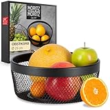 Moritz & Moritz Obstschale Schwarz Metall 25cm - Obstkorb Schwarz Metall – Korb für Geschenke, Früchte, Gemüse und Brot