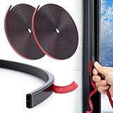 YOUSHARES Fenster Abdichten, 12M Tür Dichtung Türen/Fenster Rahmen Silikon,Dichtungsband Fensterdichtung Türdichtung Selbstklebend Schalldämmung kälteschutz Anti Kollision Haustür Holzfenster, Schwarz