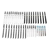 MasYosh 40-teiliges Stichsägeblatt, 6 Arten Schnellarbeitsstahl-Säbelsägeblatt für Sauberes Schneiden, mit Stabilem Schaft für Holz, Kunststoff, Metall