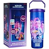KPop Demon Hunters Offiziell Thermobecher 30oz/850ml, Isolierte Trinkflasche mit Strohhalm und Griff, Auslaufsicherer Edelstahlbecher für heiße & kalte Getränke
