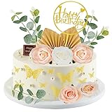 Ticeed 25 Stück Tortendeko Blumentortenaufsatz Blumen DIY Cake Topper mit Rose Braut Kuchendekoration Schmetterlinge Deko Kuchen Deckel für Bohemian Geburtstag Hochzeit Braut Babyparty