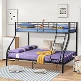 FetiNes Etagenbett 140x200cm mit Lattenrost und 2 Schubladen, Kinderbett mit Leiter und Rausfallschutz, Hochbett Stockbett - Schwarz