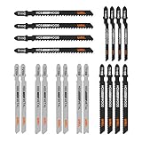 Amazon Brand - Umi Stichsägeblatt Set 20-tlg.,T-Schaft, CrV HSS, Sägeblätter für Holz- und Metallschneiden, mit Kunststoff-Box
