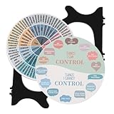 TOKIDNY 2 Stück Emotion Wheel mit Ständer Dekoratives Gefühlsrad aus PVC und Holz Stilvolles Emotionsrad für Büro und Zuhause Psychische Gesundheit Kreative Handdeko