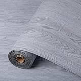 PVC Bodenbelag Selbstklebend Hellgrau Vinylboden Selbstklebend, Verschleißfest Wasserdicht Holz Platte Vinylboden für Küche, Wohnzimmer Balkon Verdickt (1.5mm) 0.6 x 5 M/3㎡