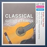 Gitarren Saiten,Nylon Normal Tension 44/28,Nylon und versilberte umsponnene Gitarrensaiten,1 Full Pack/Satz mit 6 Saiten