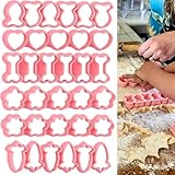 6 Satz Mini Ausstechformen Kunststoff, einschließlich Goldfisch Keksausstecher Hund Knochen Pfote Blume Herz Karotte geformt Keksausstecher für Kuchen Kekse Zucker Haustier Snacks machen