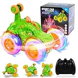 PATEMZON Ferngesteuertes Auto ab 3 4 5 6 7 8 Jahre, RC Auto 2.4Ghz 360° Flips mit LED Blinken Monstertruck, RC Stunt Auto, Spider, Dinosaurier Spielzeug, Geschenke für Kinder (Dinosaurier)