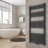 Heilmetz® Anthrazit BadHeizkörper 60 x 140 cm Handtuchtrockner Bad-Heizkörper Handtuchheizkörper Mittelanschluss Heizung 663 Watt Leistung Handtuchwärmer