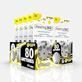 Hearing360 80 Hörgerätebatterien Größe 10 Premium Qualität (10 Blistercard a 8 Batterien)