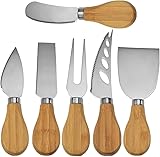 PEPAXON Kleines Buttermesser Edelstahl Streichmesser Tafelmesser Käsemesserset Dessertmesser 14,5x2cm (Wooden-6)