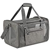 Katzentragetasche Katzenrucksack, weiche Oberfläche, Haustier-Tragetasche, Katzentransporttasche mit Netzfenster, Haustiertragetasche (Farbe: Grau, Größe: M)