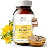 Johanniskraut Tabletten 390mg | 130 Tabletten Hypericum perforatum | Top Premium Qualität aus Österreich | Vegane Tabletten statt Kapseln ohne Zusatzstoffe | Echtes Johanniskraut, Herrgottsblut