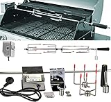 Edelstahl Drehspieß Grillspieß für Gasgrill Grill +Motor 220-240V 94 cm NEU 10x10 mm