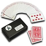 Ted's Sterling Magic Bicycle One Way Force Deck Trick Kit with Bonus Short Cards, Red Back Diamonds (Nine)