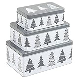 Haushalt International Keksdosen Set 3-Tlg. - Weihnachten - Plätzchendose (Weihnachtsbaum)