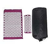 Akupressurmatten Kissen Set Akupunkturmassage Yoga Pad Matten Schmerz Relief mit Carry Bag Professionelle Entspannungstherapie für Nackenschmerzen Relief Vollkörperstress (Nadelkissen dreiteiliger