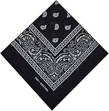 Bandana Halstuch Bikertuch Nickituch Kopftuch Baumwolle Mundschutz Piratentuch (Schwarz-Weiß)