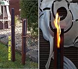Gartenfackel STEELFIRE XB 120 (rostend) Fackel Wachsfackel Fackelhalter Feuerkorb Leskow Metalldesign