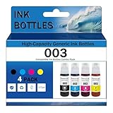 70 ml Tintenflasche mit hoher Kapazität als Ersatz für Epson 003 Tintenflaschen, verwendet mit Epson L1110 L1210 L1216 L1250 L1256 L3100 L3101 L3106 L3110 L3115 L3116 L3150 Drucker,4 Color-1 Set