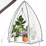 Sekey Winterschutz Gewächshaus 180×160×160 cm – Winterfestes Pflanzenhaus mit robuster Folie, Stabile Konstruktion & Reißverschluss-Tür, Ideal als Überwinterungszelt für Garten & Balkon, Weiß