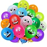 20/50/100/200 Stück Emotion Serie Latex Luftballons,12 Zoll Luftballon Smiley, Bunt Party Luftballons Lustig Luftballons, Laune Luftballon für Baby Shower Geburtstag Deko Jungen Mädchen (100)