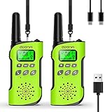 AWANFI Walkie Talkie Kinder, 3-12 Jahre, Walkie Talkie Aufladbar mit Li-ion Akku, Funkgerät Set, Walky Talky mit VOX, LCD Taschenlampe, Tastensperre, Walki Talki für Geschenk/Camping/Abenteuer