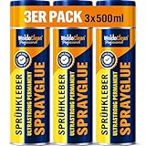 Sprühkleber zum Kleben von Dachhimmel, Schaumstoffe - Filz, Wolkenhimmel, Leder, Metallfolien uvm. 3x 500ml