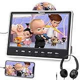 NAVISKAUTO 12,5 Zoll DVD Player Auto Mit Kopfhörer Slot In Disc Typ, Auto Fernseher HDMI IN DVD-Player Kopfstütze Monitor Last Memory USB AV In/Out 12V