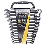 GearWrench 9412BE Ringmaulschlüssel mit Ratsche Set Metrisch, Schwarz, 8 - 19 mm, 12 Stück [Limitierte Auflage]