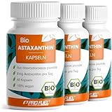 BIO Astaxanthin-Kapseln 180x - optimal hochdosiert mit 8 mg Astaxanthin pro Kapsel - Algamo® Premium Astaxanthin aus der Blutregenalge (Haematococcus pluvialis) - laborgeprüfter Astaxanthin-Gehalt