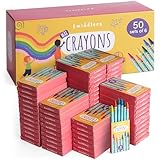 THE TWIDDLERS 50 Packungen Wachsmalstiften, 6 Farben (300 Stück) - Gastgeschenke, Mitbringsel, Mitgebsel für Kindergeburtstag, Kindergarten, Grundschule