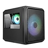 iTek Case QBO 8 EVO Micro ATX, USB3, 200+120mm ARGB Fan, Card Reader, 3X Trasp Window Schwarz