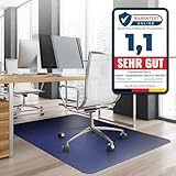 Office Marshal® Bodenschutzmatte in Trendfarben | 90 x 120 cm für Hartböden | ohne schädliche Weichmacher und PVC | Größe und viele Farben zur Auswahl (Dunkelblau)