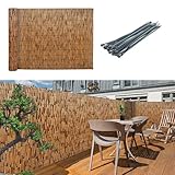 QYMYOZ Natürlicher Bambuszaun für Terrassenbeläge im Außenbereich, Hinterhof, dekorativer Rollkopfzaun, 61 x 700 cm und 61 x 800 cm