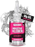 PROCREA® Premium Sekundenkleber (50 g) 'Ultra Bond' extra stark [24 Monate Haltbarkeit & Anti-Austrocknungs-Spitze] Universeller Dünnflüssiger Superkleber & Alleskleber in bester Industrie-Qualität