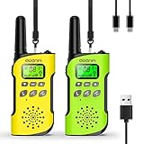 AWANFI Walkie Talkie Kinder, Walkie Talkie Aufladbar Li-ion Akku, Funkgerät Set, Walki Talki VOX, LCD Taschenlampe, Tastensperre, Walky Talky für Geschenk Camping Abenteuer, 3-12 Jahre