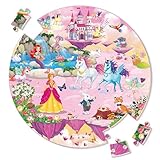 SYNARRY Große Einhorn Prinzessin Boden Puzzle für Kinder ab 3 4 5 6 7 8 Jahren, 70 Teile Kinderpuzzle Einhorn Holz, Lernspielzeug Spiele Geschenk für Jungen Mädchen