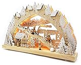 Echtholz LED Schwibbogen mit Timer Winterlandschaft Original Wichtelstube Kollektion Leuchter Schwippbogen Lichterbogen