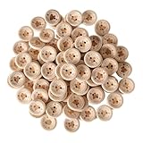 100 Stück Holzknöpfe 15mm Runde Handgefertigte Holzknöpfe Handgefertigte mit Liebesknöpfen Dekorative Strickknopfe Baby Cardigans Strickknopfe zum Nähen DIY Handgefertigte Geschenke Dekor.