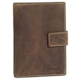 Ledershop24 Geschenkset - RFID & NFC Leder Brieftasche Geldbörse Geldbeutel Portemonnaie Reisepass Impfpass Ausweismappe Kartenetui Führerschein Farbe Braun 5494