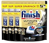 Finish Ultimate Plus Spülmaschinentabs – Geschirrspültabs für intensive Reinigung, Fettlösekraft und Glanz mit Schutzschild – 315 Finish Caps (3x105 Caps)