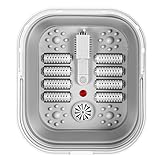 Sadodo Zusammenklappbares Fußbad Massagegerät Klappbarer mit Hitze Blase,Elektrische Fußbadewanne Fußsprudelbad mit Massageknoten Shiatsu Massagerollen Heizung Rotlicht,Foot Spa Machine