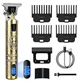 Haarschneidemaschine Profi Barttrimmer Herren, Barber Rasierer Herren Elektrisch Haarschneider, Bartschneider Trimmer mit 4 Kamm und LED Anzeige
