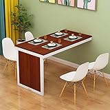 Massivholz-Tisch zur Wandmontage, für Wohnzimmer oder Küche, faltbarer Esstisch in 4 Farben, Rot, 80 x 50 x 75 cm