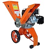 Forest Master Benzin holzhäcksler 6 PS kompakt ausbalanciert, Holzhackmaschine Direktantrieb. Garten-Holzhacker Schneidet bis zu 50 mm Äste