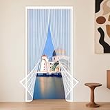 Magnetische Fliegengitter, 264 x 214 cm, stärkere Magnete, Insektenschutz, für Balkon und Wohnzimmer, weiß, einfach zu installieren, Fliegengitter, haustierfreundlich